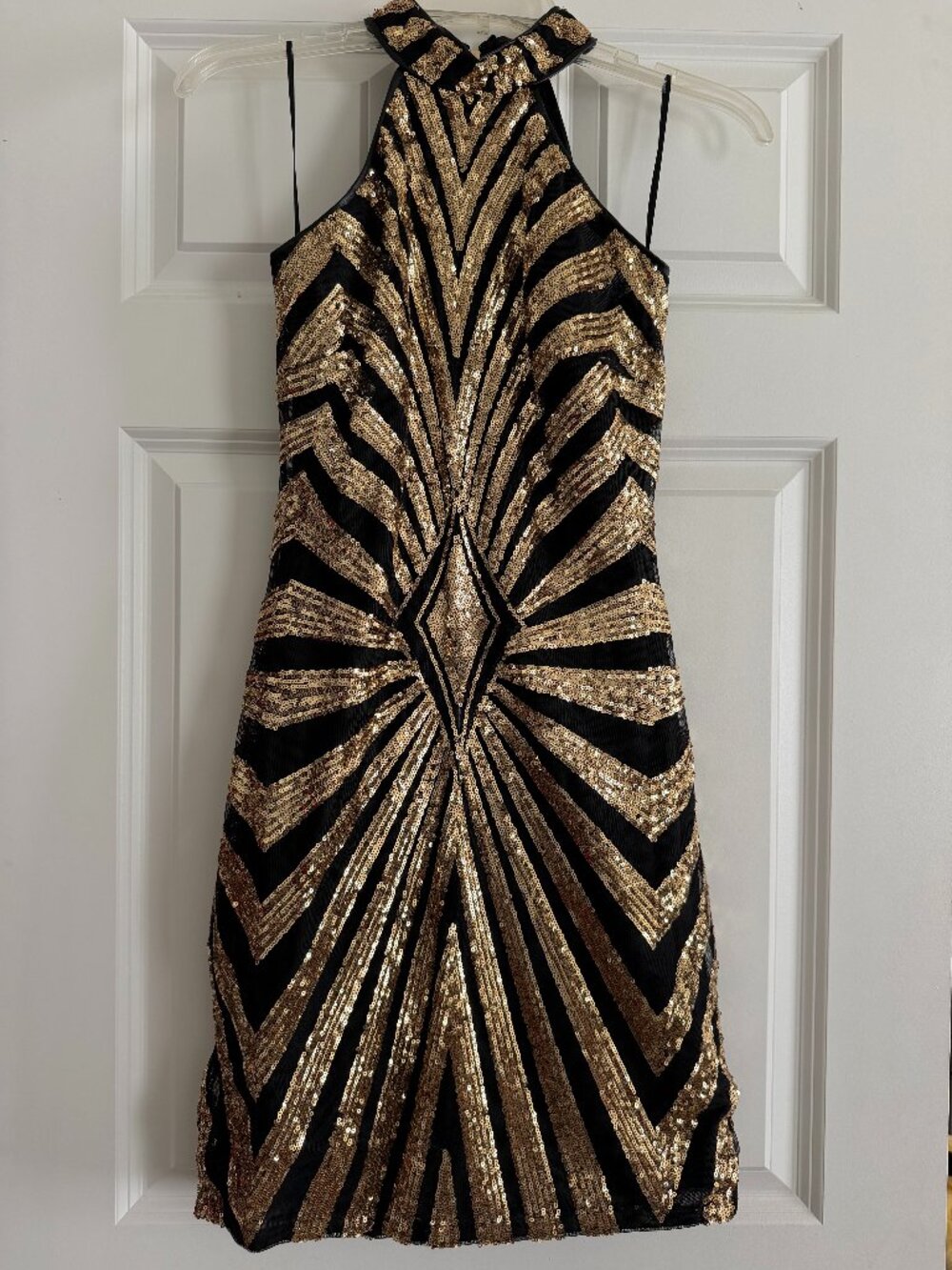 Xtaren Gold/Black Sequin dress